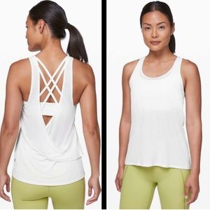Lululemon White Reenergized Racerback Bra 2-in-1 Tank | size 8